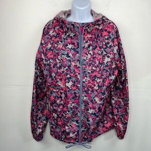 Columbia Windbreaker Light Jacket Full Zip Pink Camouflage size Large